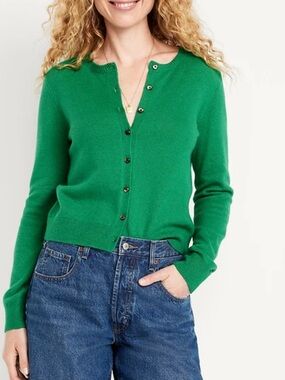 Green Women's Cardigan Sweater